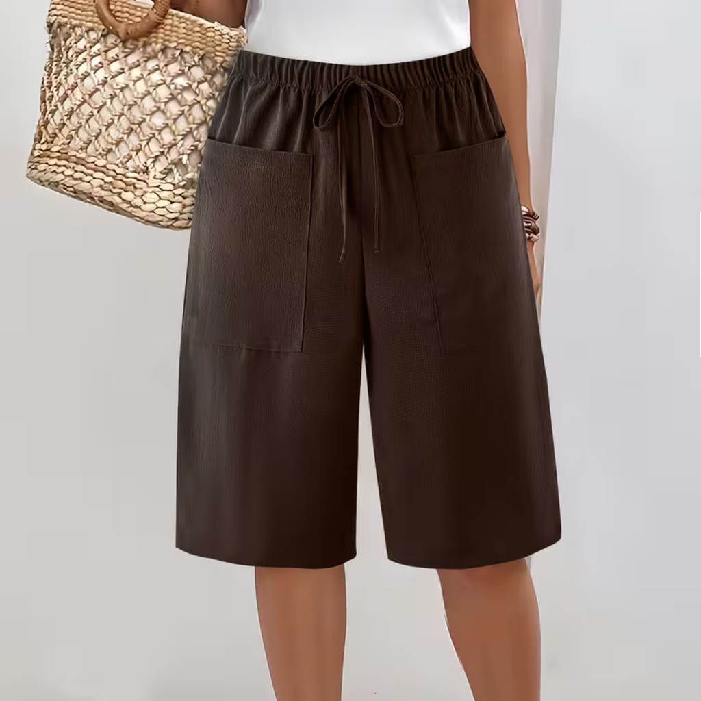 Short long femme avec poches et cordon ajustable