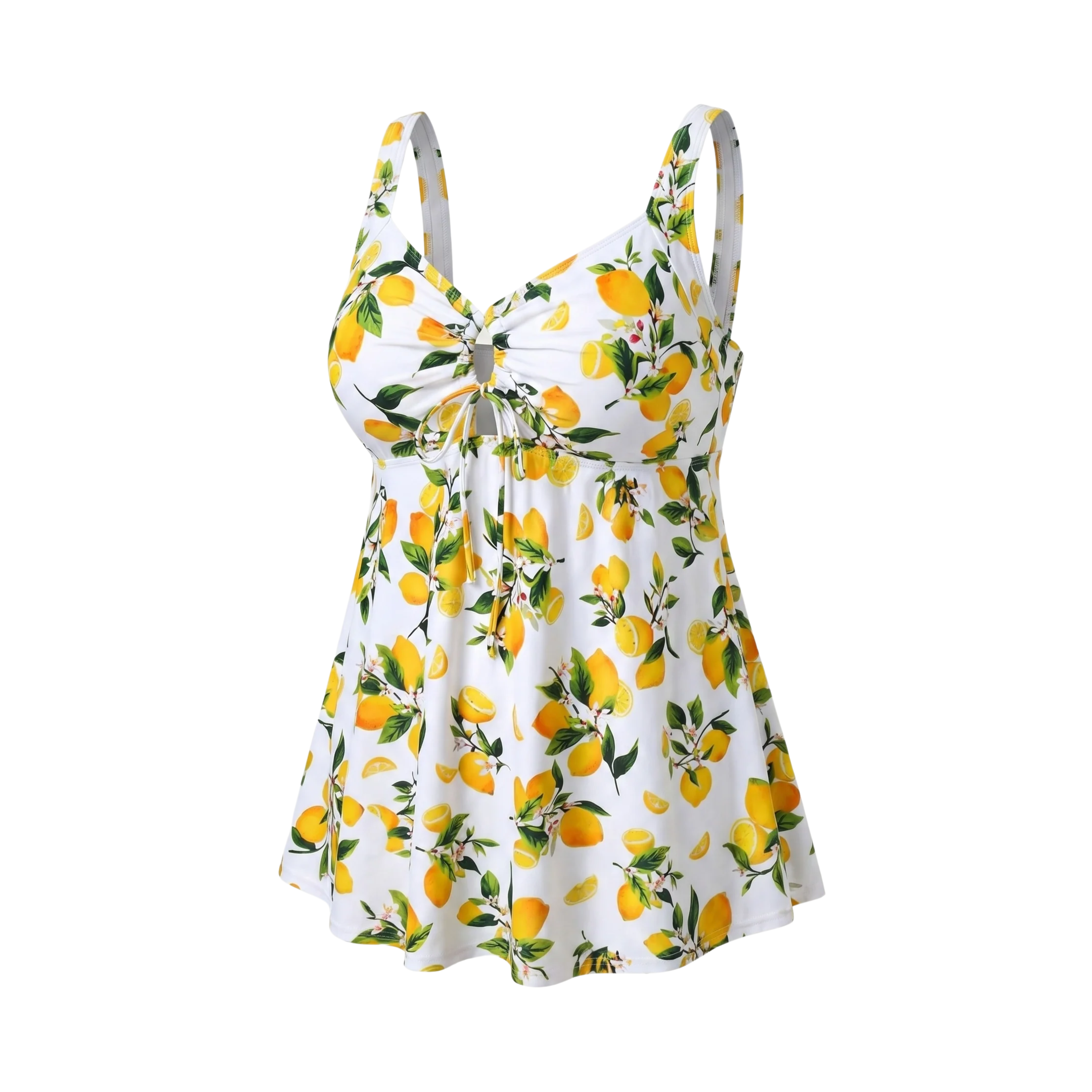 Haut de Tankini Taille Haute pour Femme avec Décolleté Goutte et Coupe Tunique