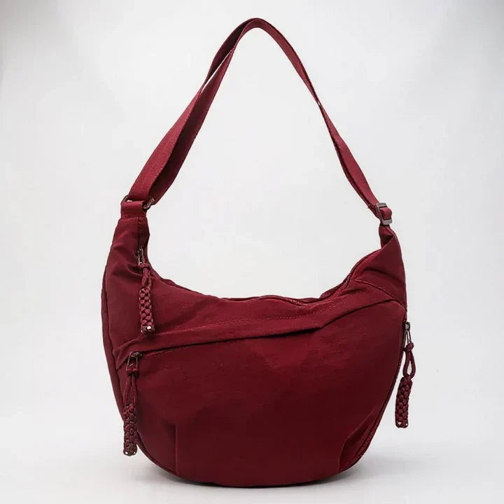 Sac banane femme en nylon côtelé avec bandoulière réglable