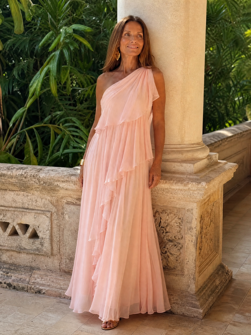 Parietta | Robe maxi élégante avec décolleté asymétrique