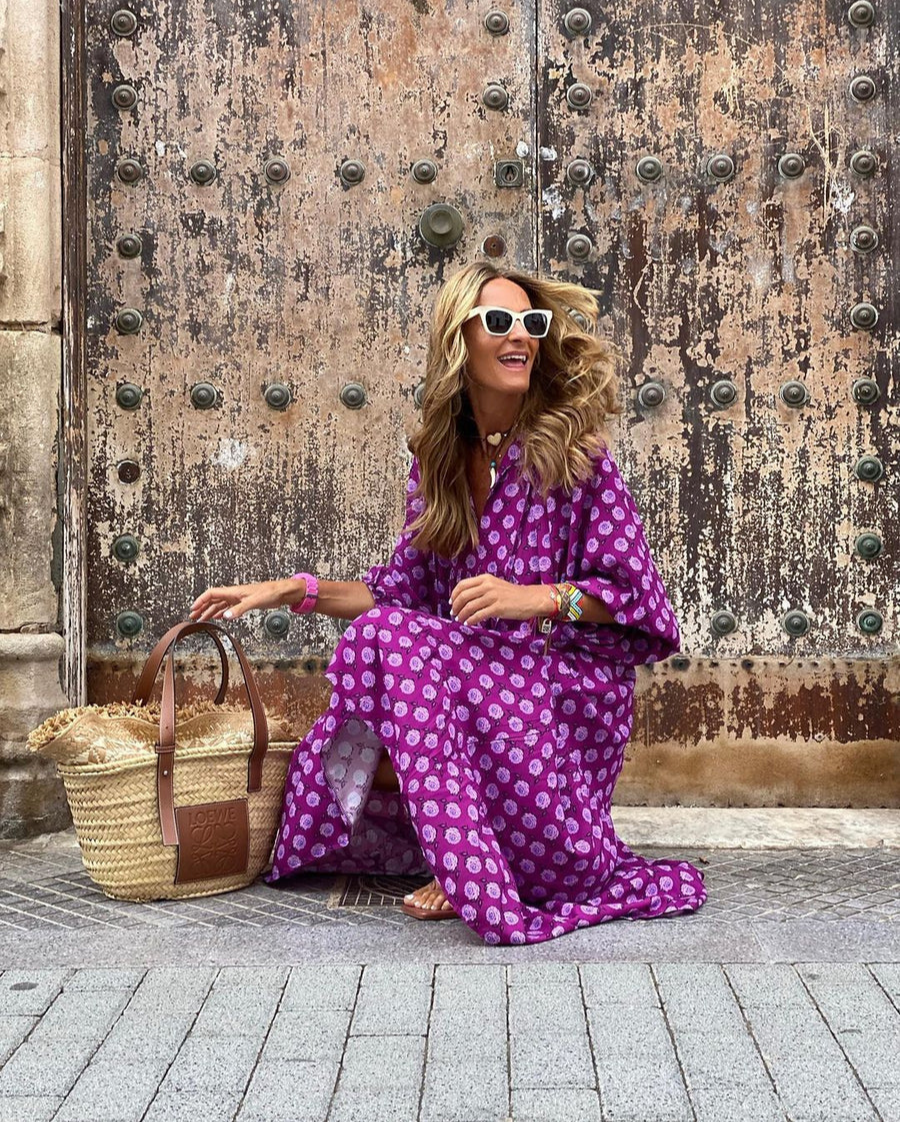 Elin | Robe Maxi à Pois pour Femmes