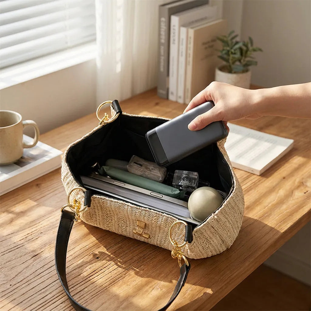 Ameroon | Sac à bandoulière en paille spacieux pour le quotidien