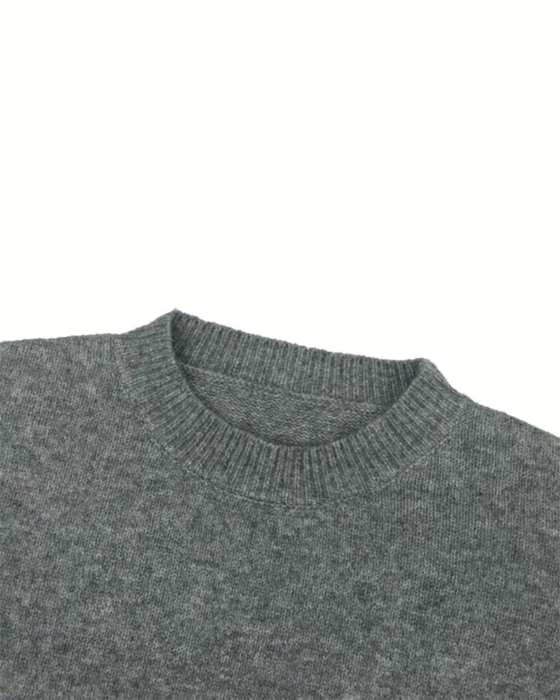 Pull à col rond avec fente sur le côté