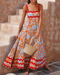 Robe Longue À Bretelles Avec Motif Floral Pour Femme | Idéale Pour L’été