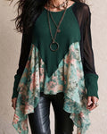 Blouse Patchwork Florale Irrégulière