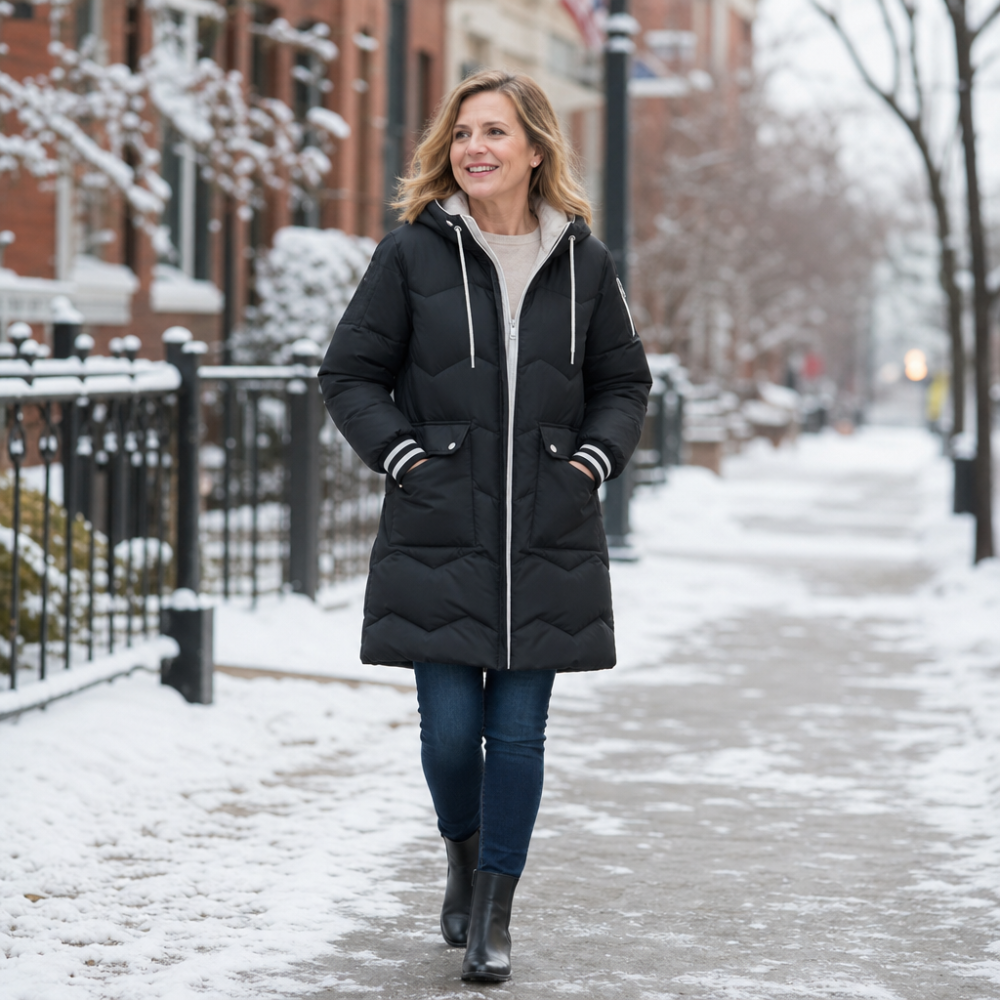 Diana | Veste d'hiver moderne et confortable pour femmes avec capuche