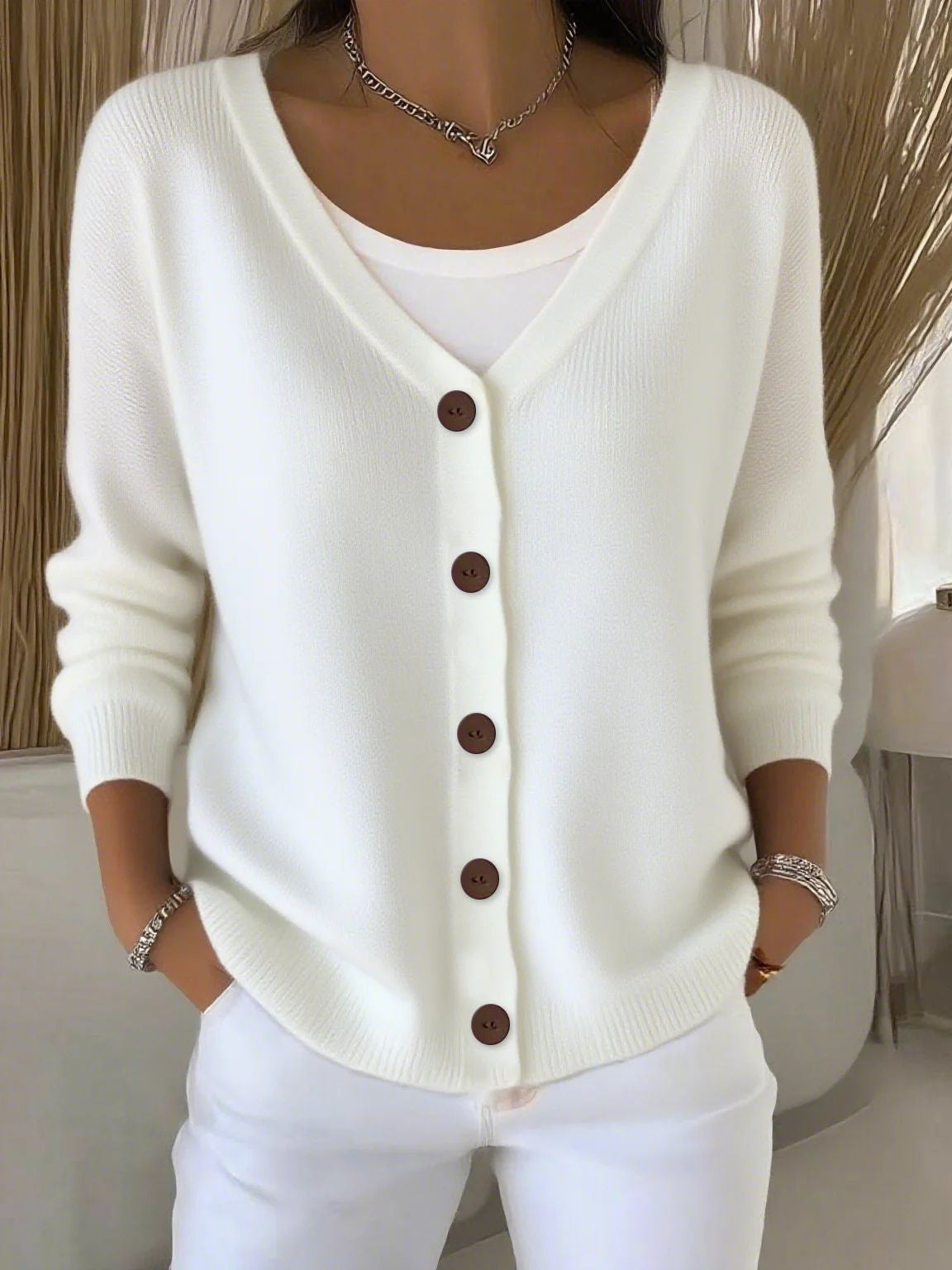 Rachel - Gilet Élégant Tricoté avec Boutons