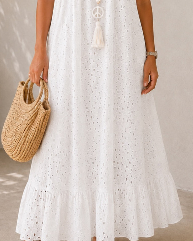 Robe Évidée Manches Ballon Longue
