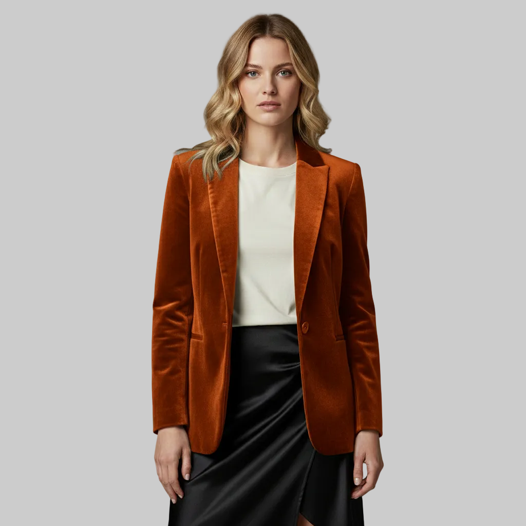 Blazer ajusté en velours