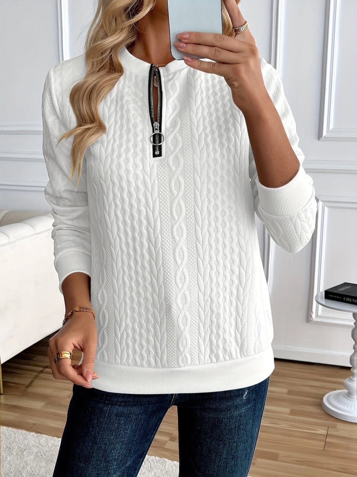 PULL STRUCTURÉ EN ZIP POUR FEMMES
