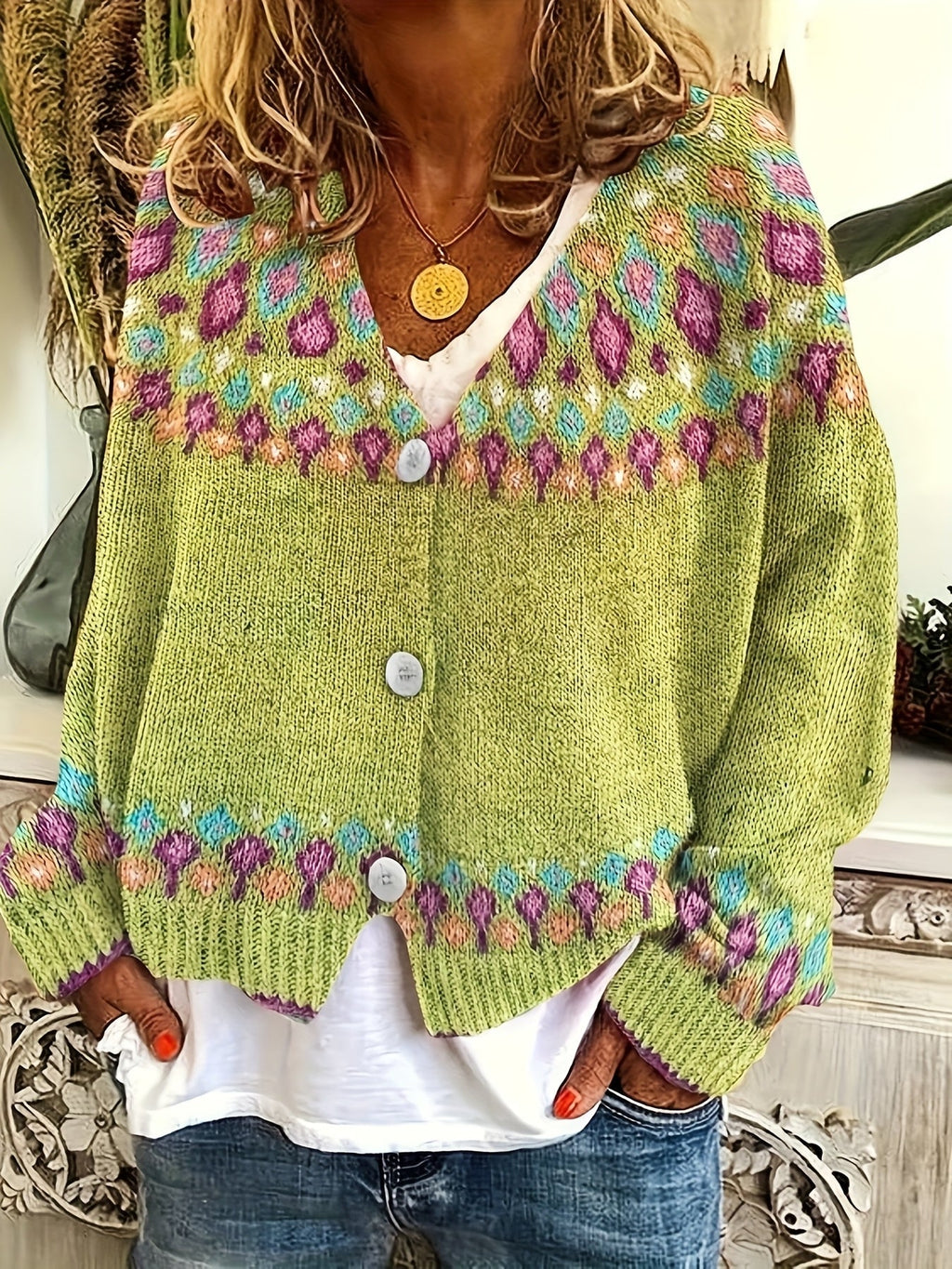 Suzanne - Gilet Boho Élégant avec Boutons