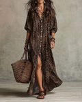 Robe Col Chemise Léopard