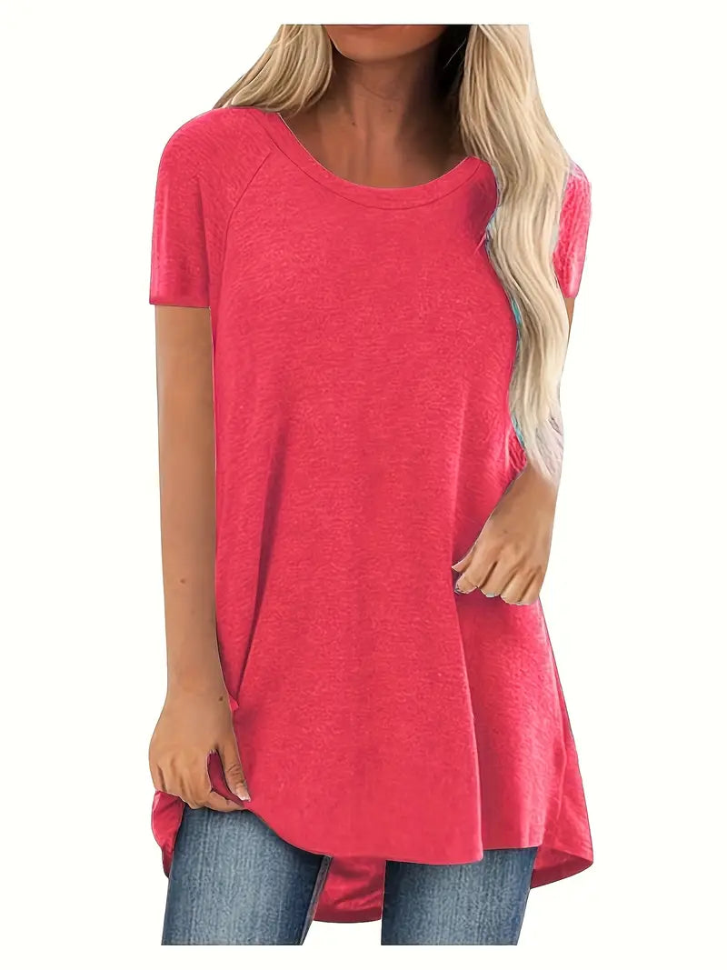 Faye™ - T-shirt long à col rond décontracté