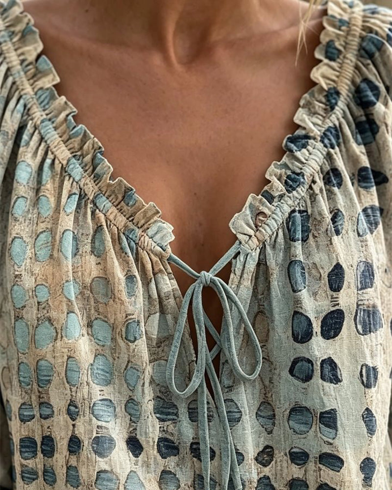 Ramceel | Blouse à pois avec détail de lacet