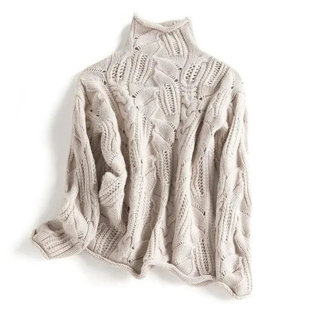 Victoria | Pull à col roulé en tricot torsadé, confortable et élégant