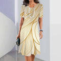 Jhuanna | Robe A-line chic avec imprimé graphique moderne