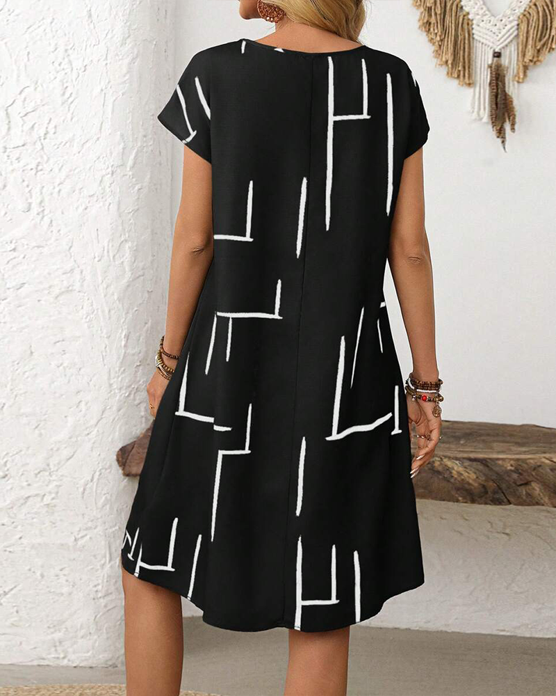Rosavelle | Robe d'été confortable avec imprimé linéaire abstrait