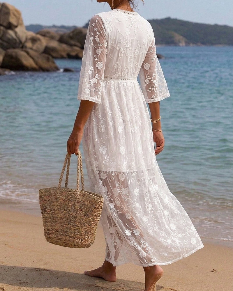 Robe Col V Taille Haute