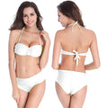 Bikini bandeau pour femmes avec bretelles réglables et détails en volants R&B