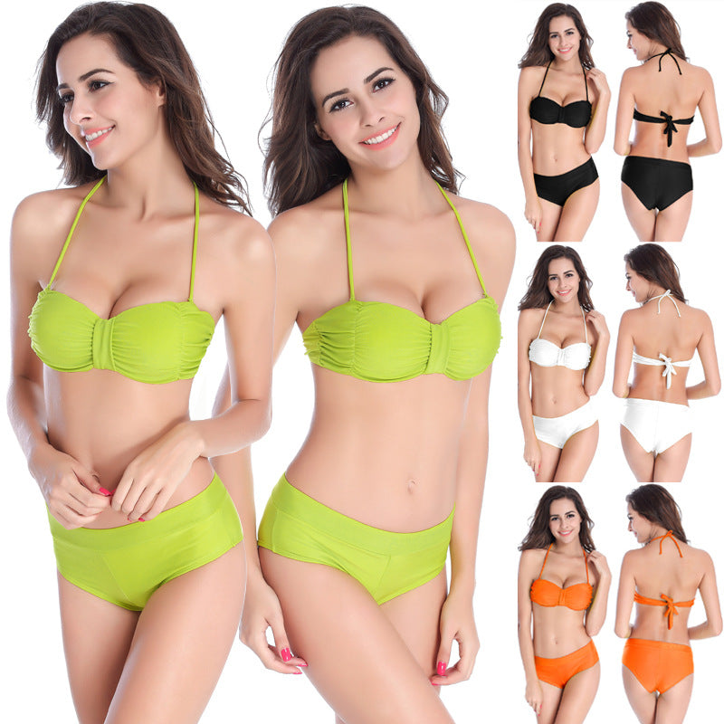 Bikini bandeau femme avec effet volants R&B