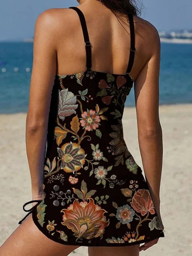 Fiesta – Maillot de bain graphique avec short, effet ventre plat