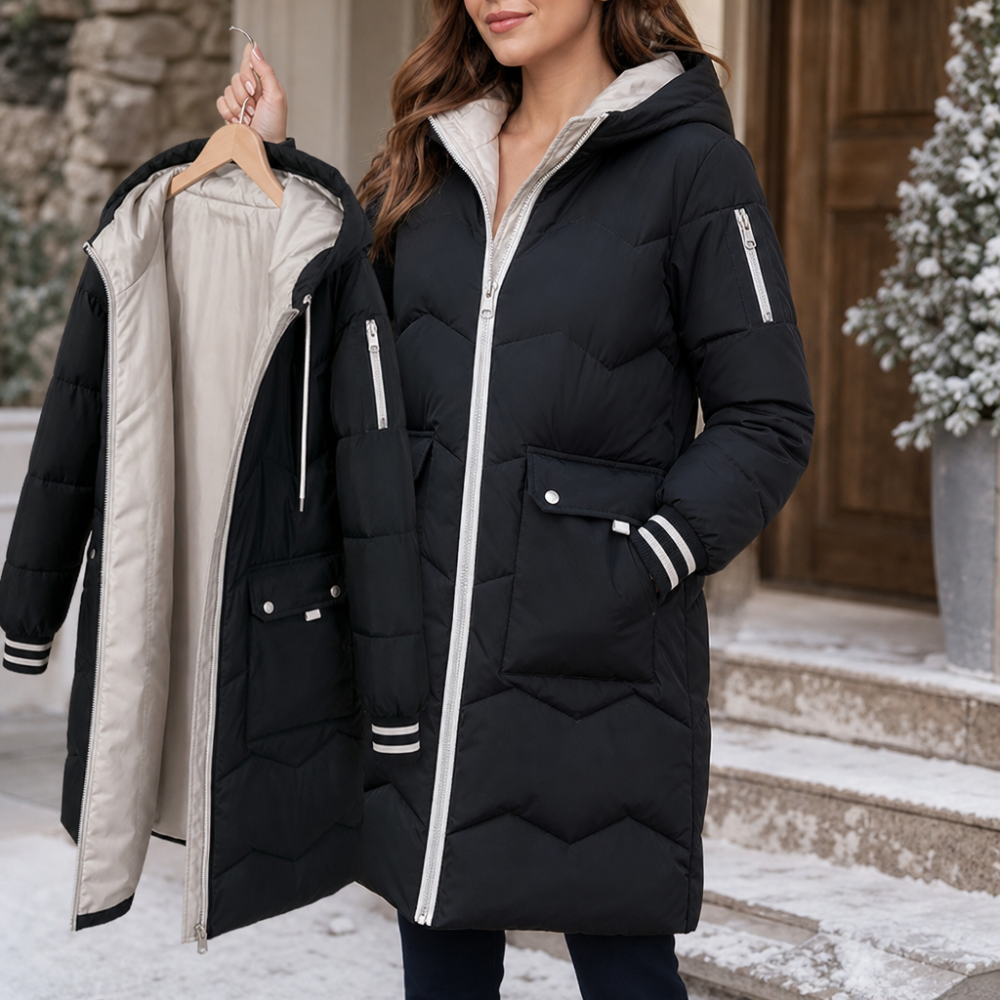 Diana | Veste d'hiver moderne et confortable pour femmes avec capuche