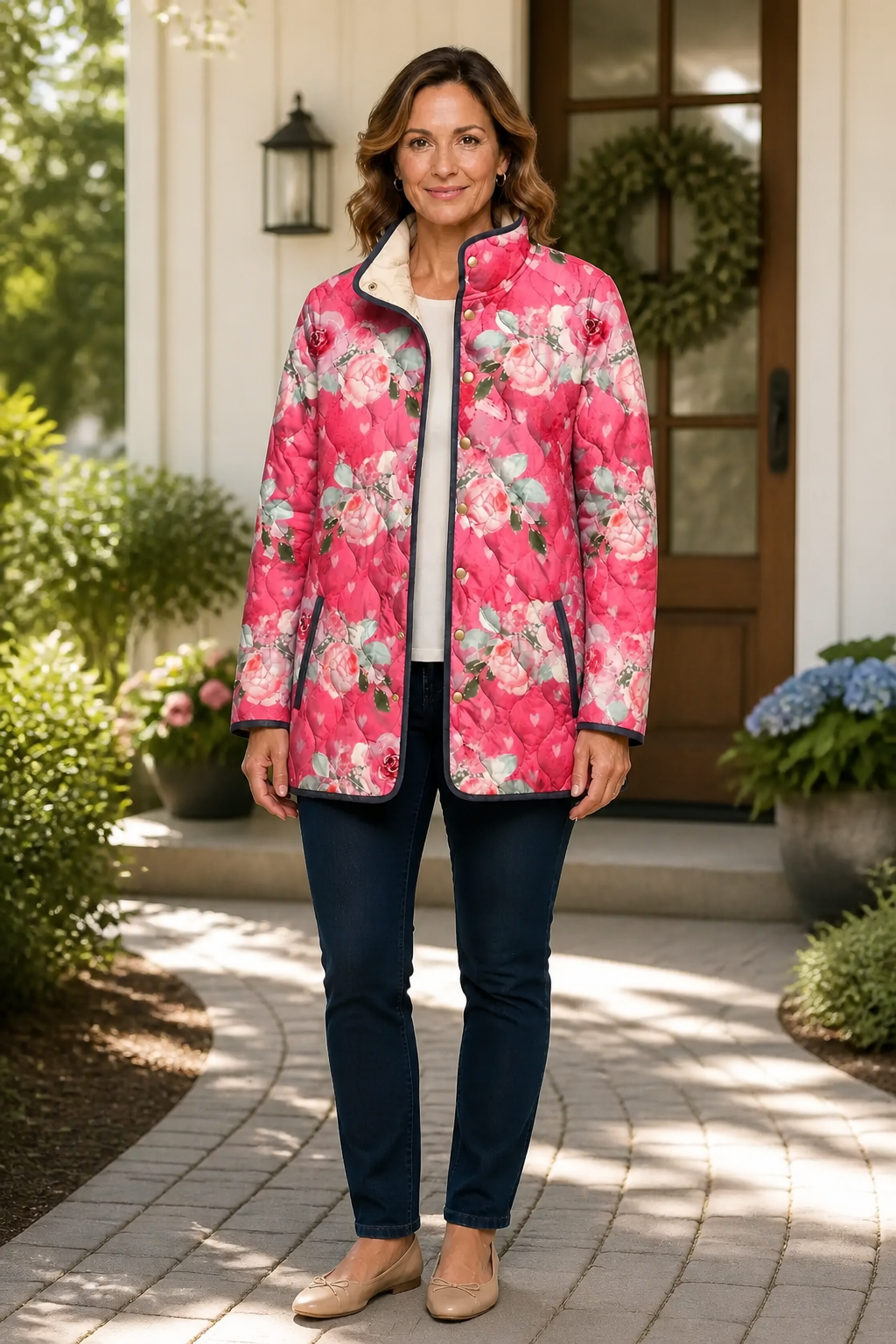 Lisa | Veste matelassée élégante et confortable pour femmes avec motif floral