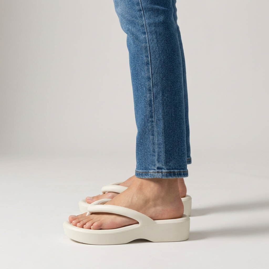 Etheal | Tongs confortables avec semelle compensée