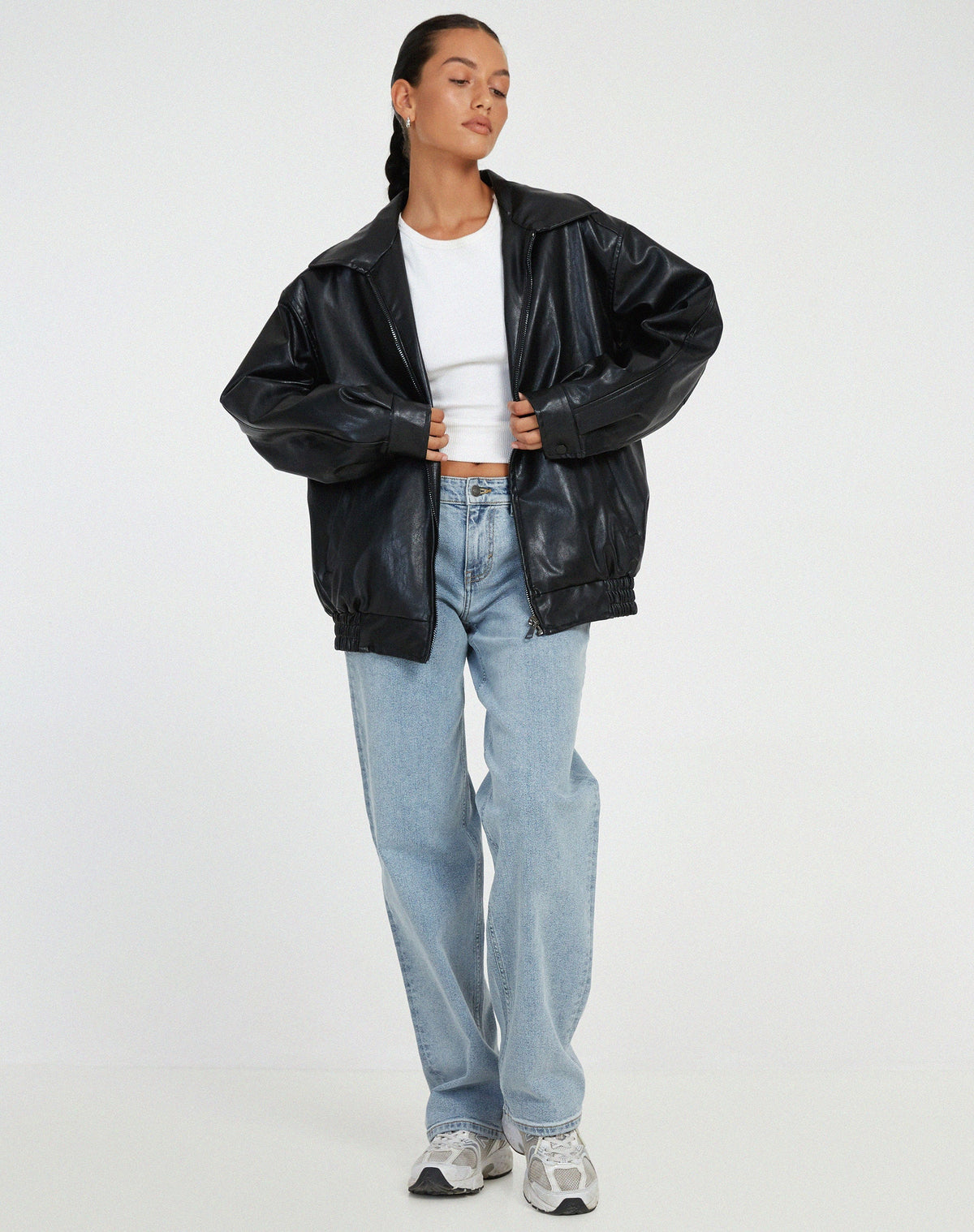 Veste Oversized Femme – Avec Fermeture Éclair, Convient pour le Printemps et l'Automne