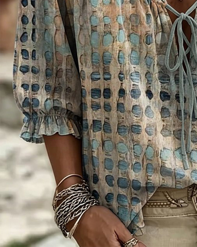 Ramceel | Blouse à pois avec détail de lacet
