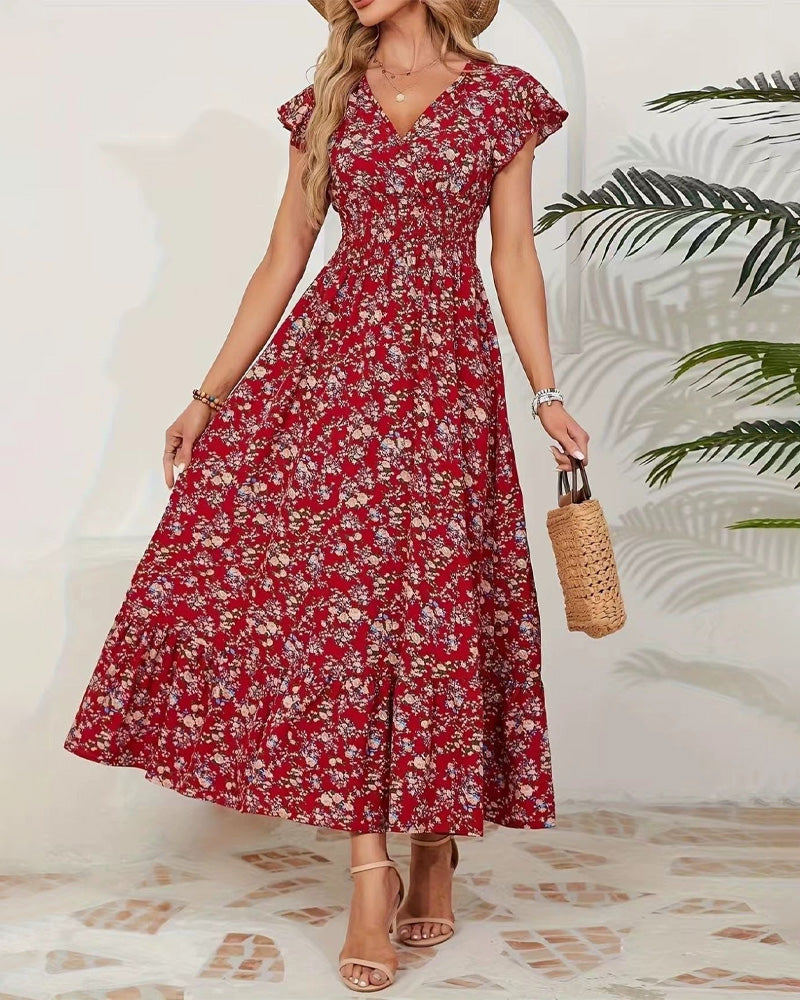 Robe Florale Taille Attache