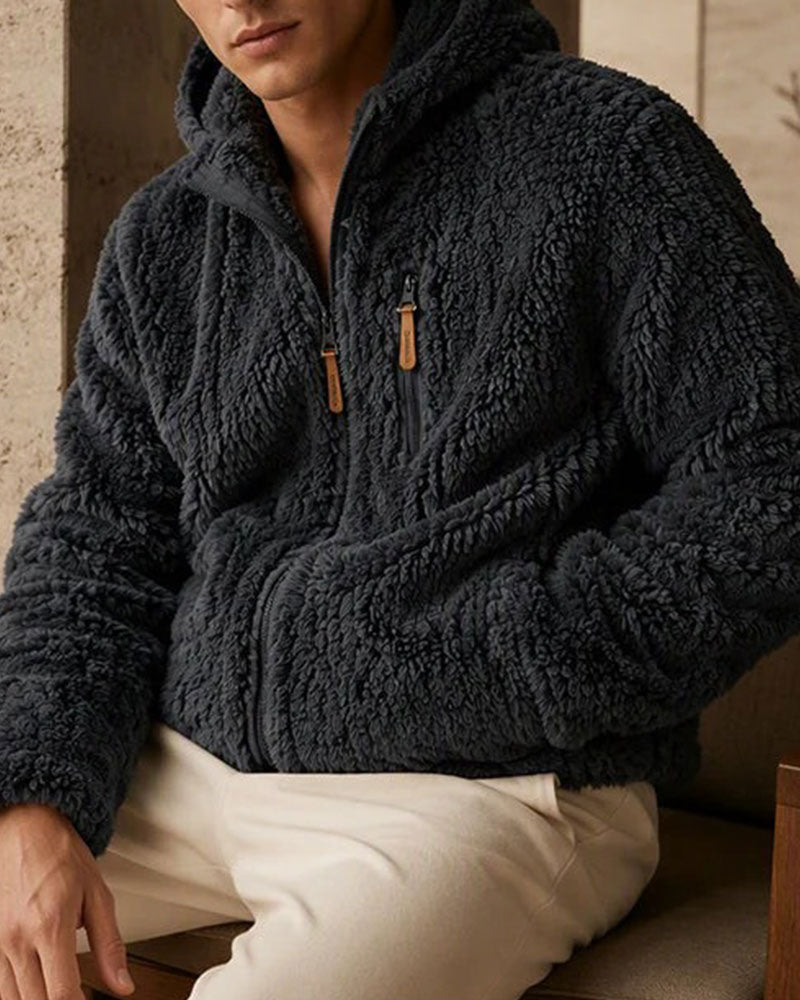 Homme Manteau À Capuche Fermeture Éclair