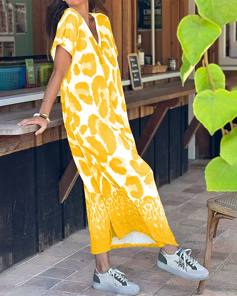 Robe Lâche Léopard Imprimé