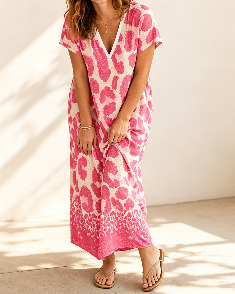 Robe Lâche Léopard Imprimé