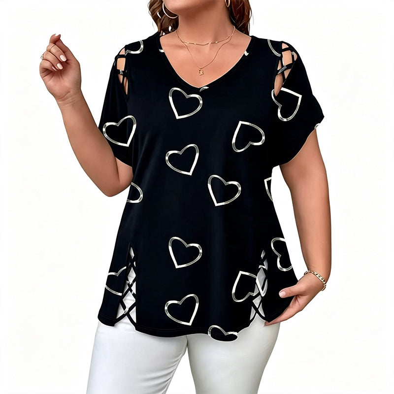 Sorella | T-shirt décontracté avec imprimé cœur pour le quotidien
