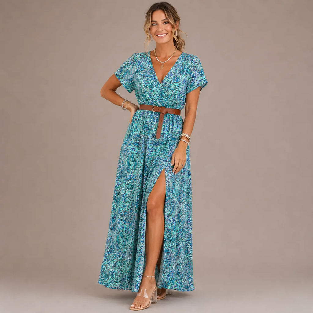 Golissa | Robe maxi boho avec décolleté en V et imprimé floral
