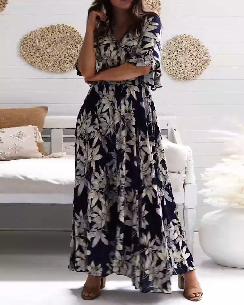 Robe élégante à manches mi-longues