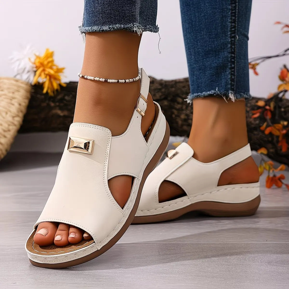 Solemna | Sandales Boho orthopédiques avec bride réglable