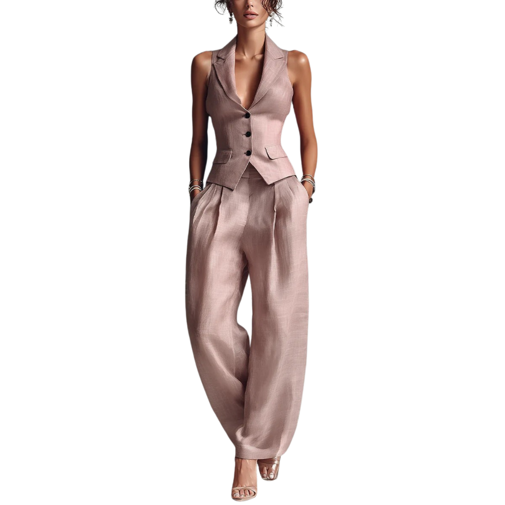 Aaliyah | Costume pantalon élégant avec gilet sans manches