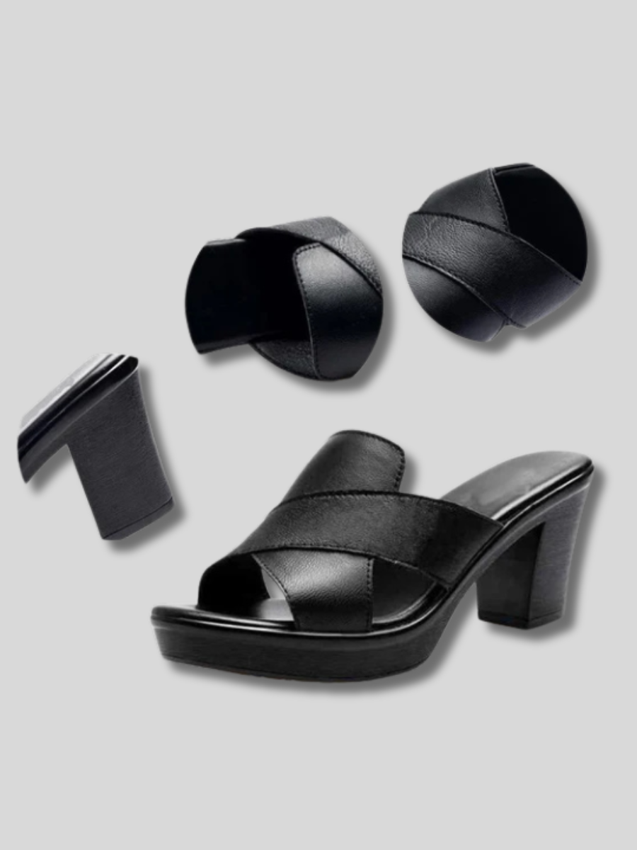 Hezlea | Sandales à talons élégantes avec des lanières croisées