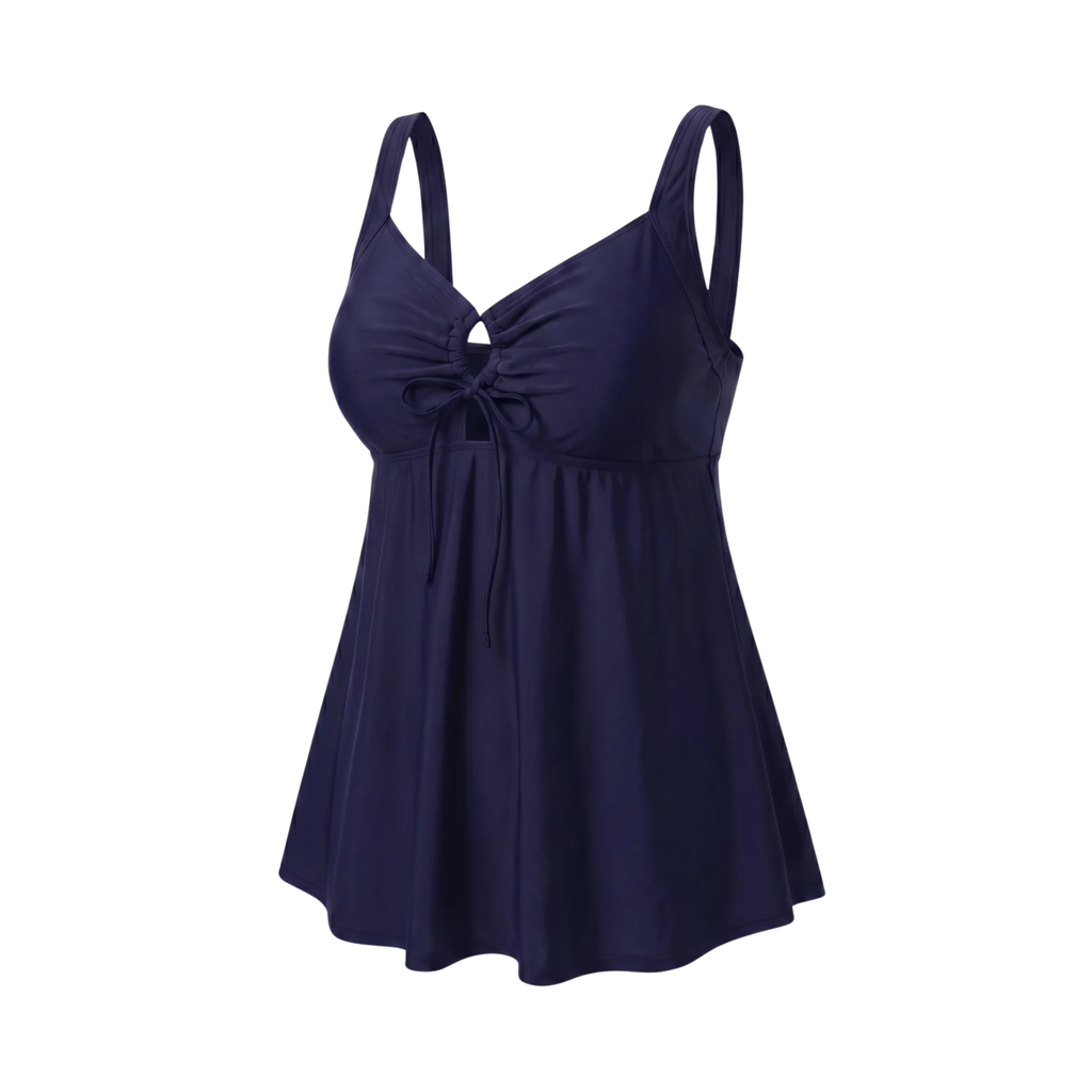 Haut de Tankini Taille Haute pour Femme avec Décolleté Goutte et Coupe Tunique