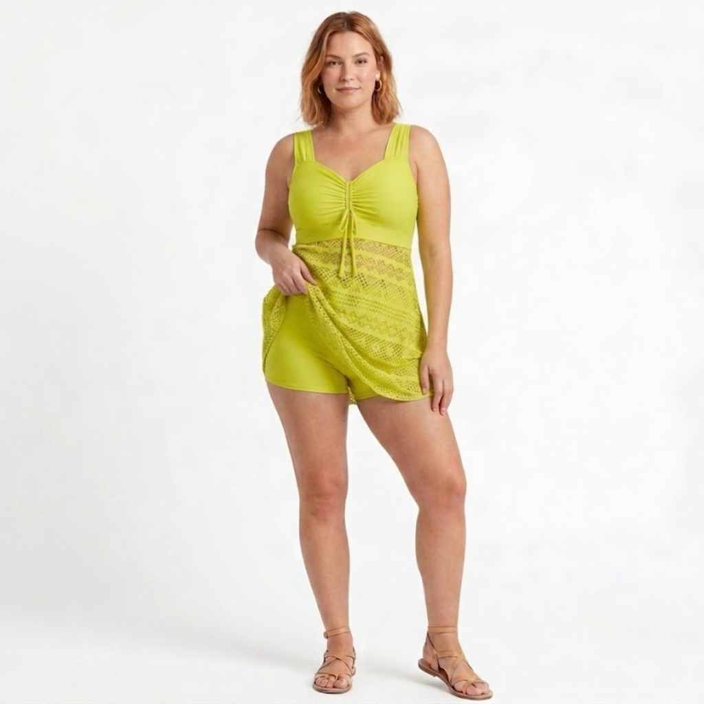 Maillot de Bain Tankini Ensemble de Tankini Femme Taille Haute avec Shorty