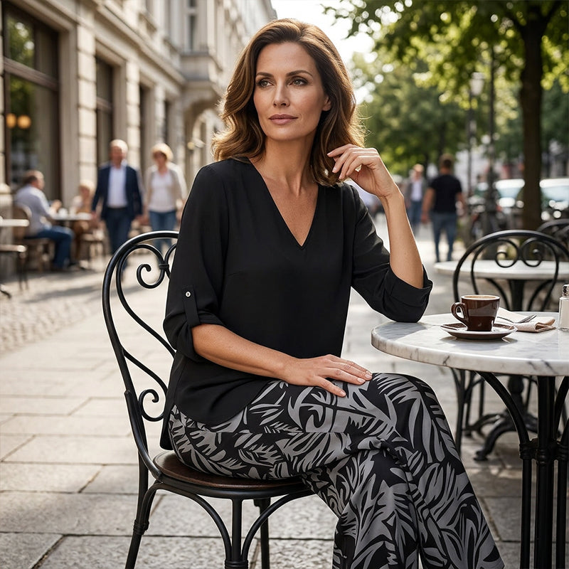 Aivella | Ensemble élégant pour femmes avec pantalon à motifs