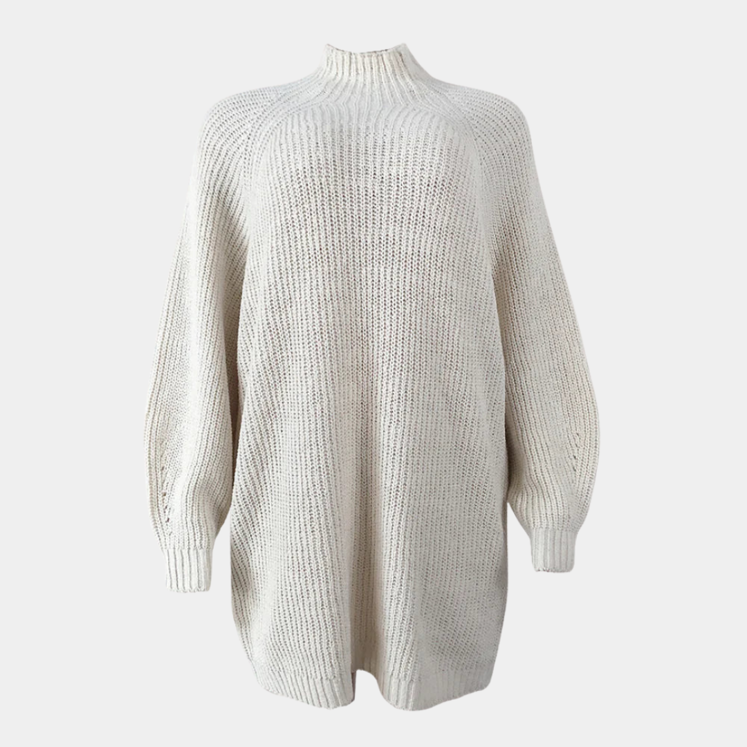 Pull Oversize Femme en Maille avec Bords Côtes