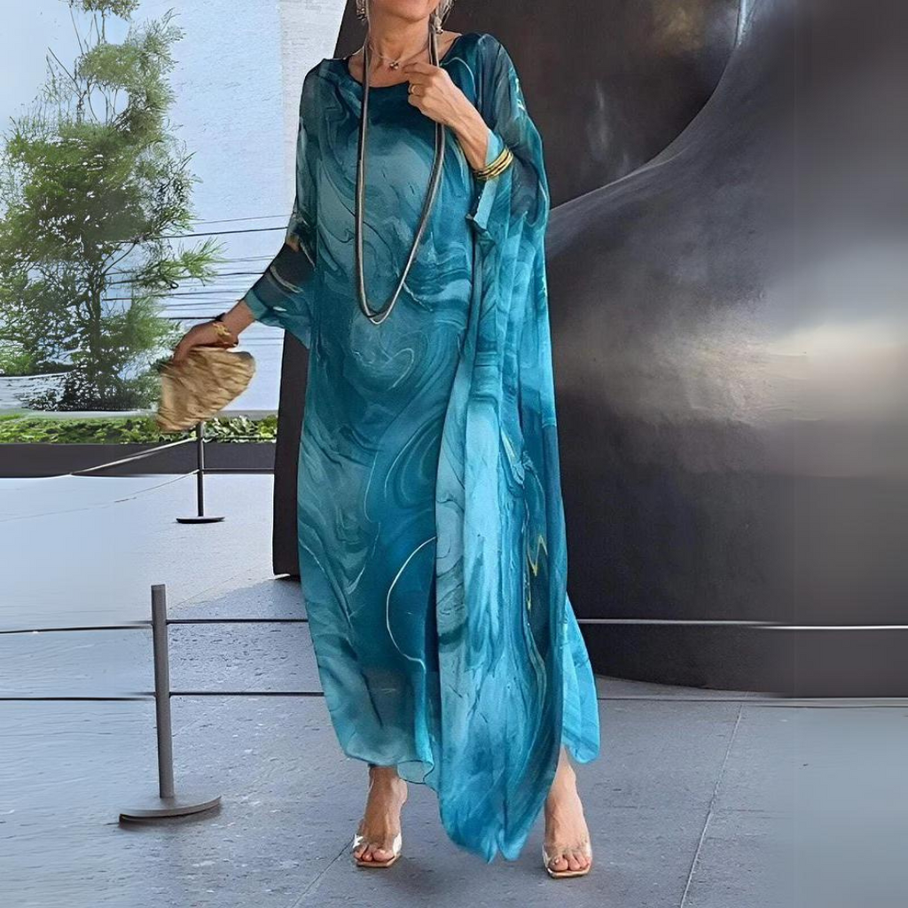 Paetyn | Robe maxi avec col rond et manches longues