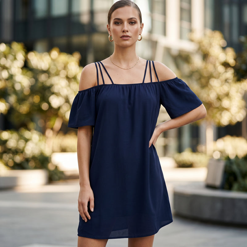 Leshy | Robe d'été sans épaules avec bretelles spaghetti
