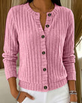 Manteau élégant à boutons et col rond