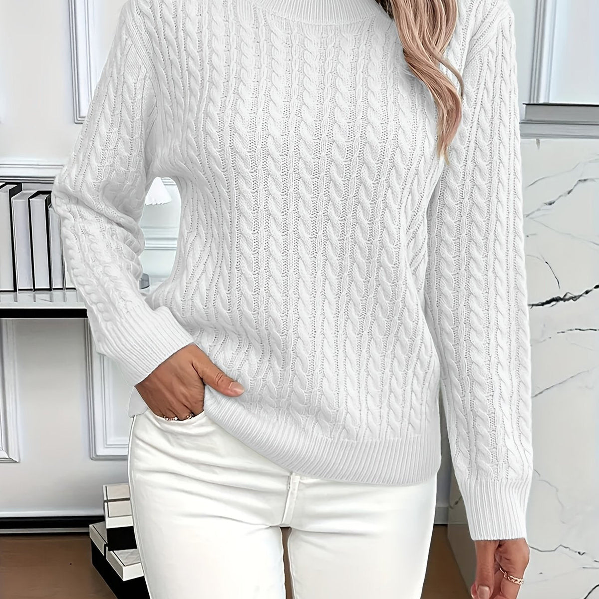 Lena | Pull en Tricot High-Low Moderne et Doux