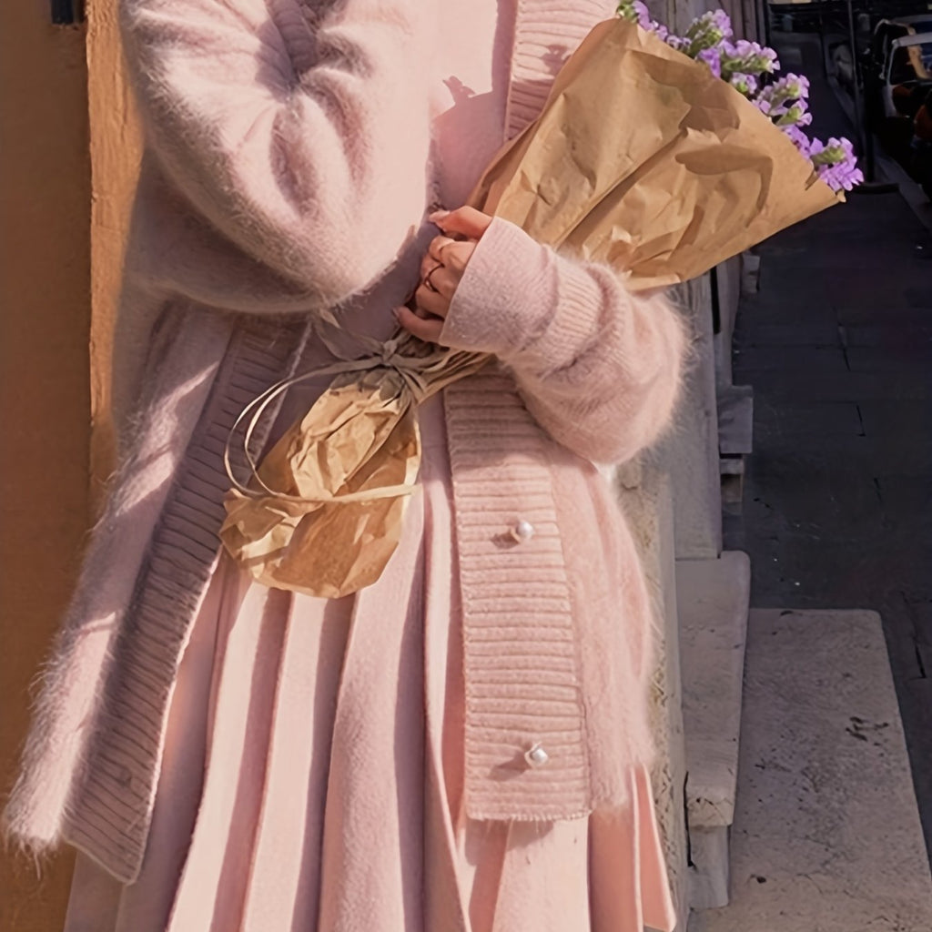 Linda - Gilet Oversized en Mohair Élégant