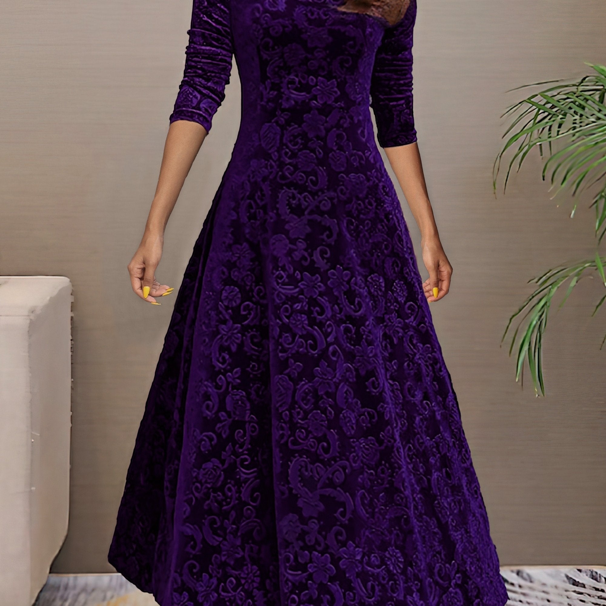 Nancy | Robe de fête en velours luxueux